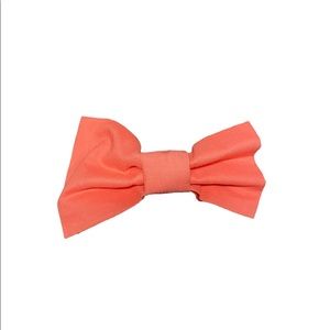 Coral handmade hair bow
